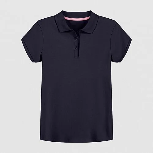 IZOD Little & Big Kid Girls Short Sleeve Regular Fit Polo Shirt, 18.5 Plus, Blue