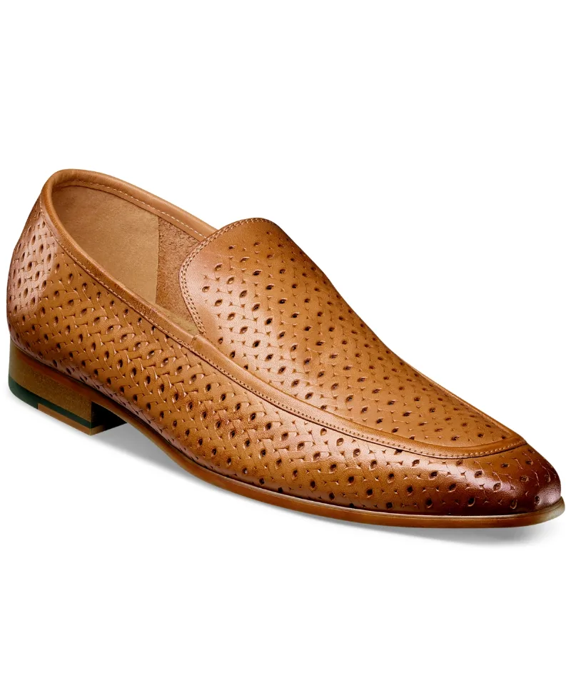 Stacy Adams Men's Winden Perforated Slip-On Loafers - Natural