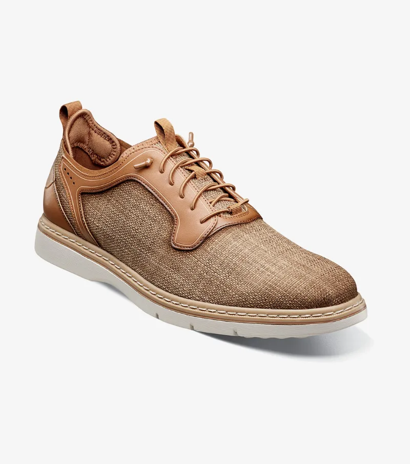 Stacy Adams Shoes Sebert Plain Toe Elastic Lace Up Tan Size 10.5