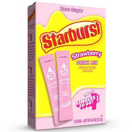 Starburst Singles To Go! Drink Mix Sticks Strawberry - 6.0 ea