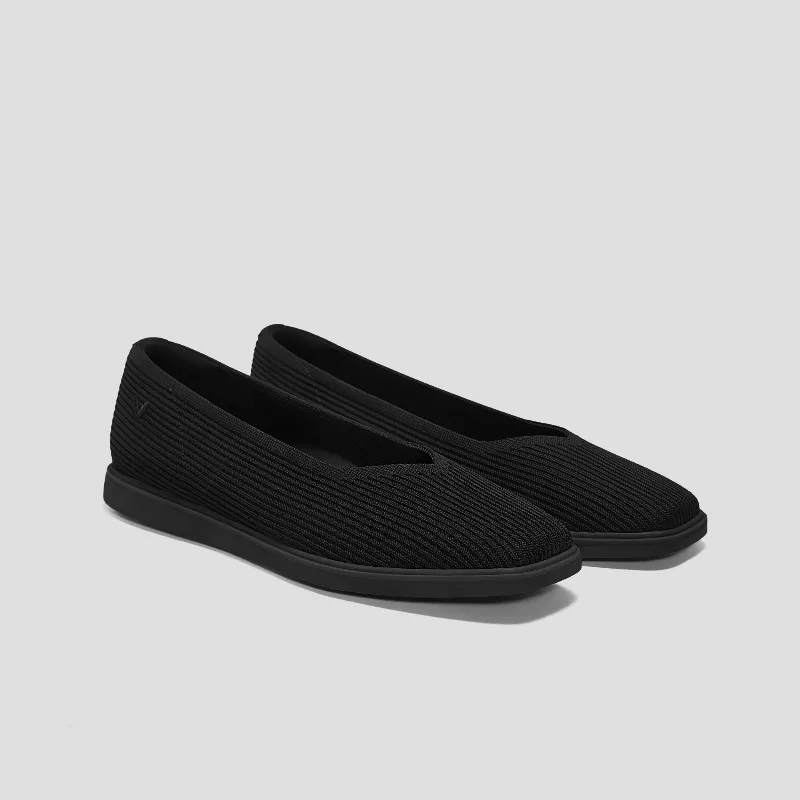 VIVAIA Square-Toe All-Day Standing Flats (Mabel)|SOLID BLACK WATER RPT|US 8.5