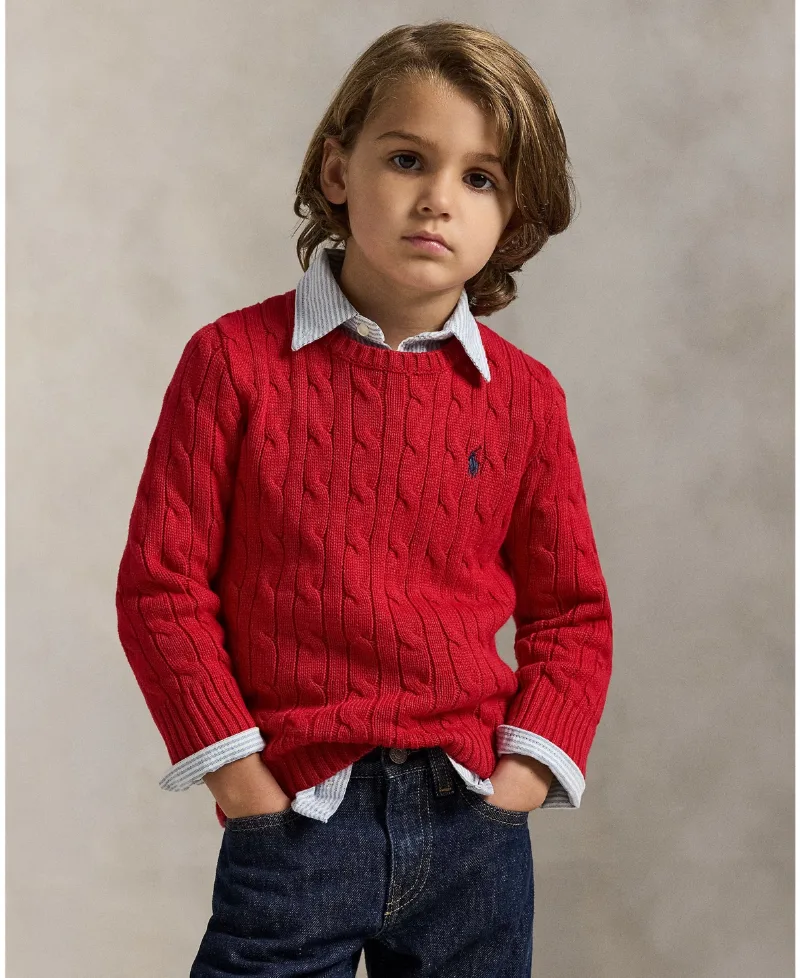 Polo Ralph Lauren Toddler and Little Boys Cable-Knit Cotton Sweater - Rl 2000 Red