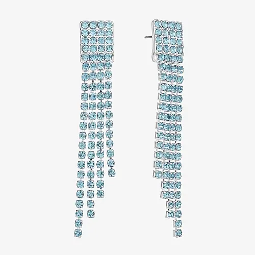 Monet Jewelry Timeless Silver Tone Womens Glass Hypoallergenic Chandelier Earrings, One Size, Blue