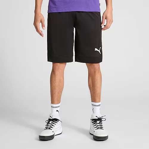 PUMA Mens Mid Rise 10" Basketball Short, X-large, Black