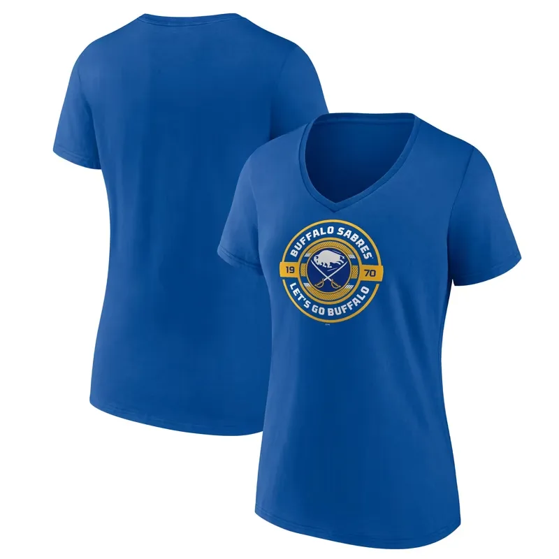 Fanatics MTO Label Women's  Royal Buffalo Sabres Native V-Neck T-Shirt