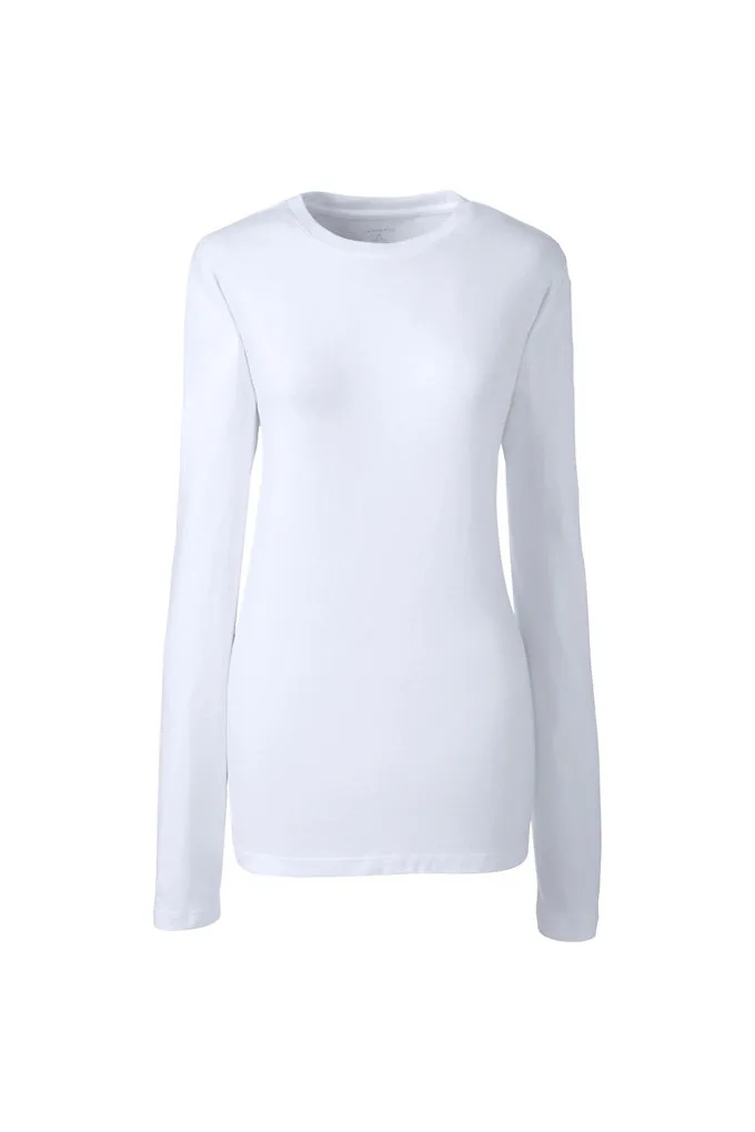 Women's Long Sleeve Essential T-shirt - Lands' End - White - L