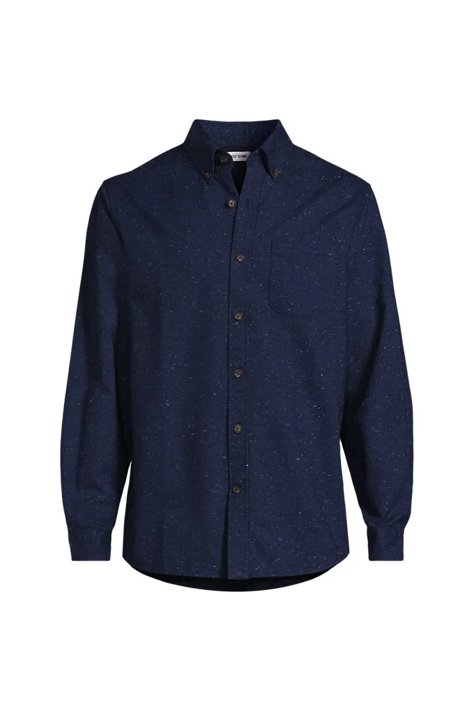 Men's Long Sleeve Flagship Flannel Shirt - Lands' End - Blue - S
