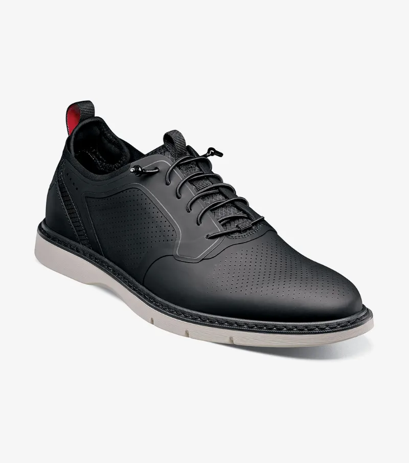 Stacy Adams Shoes Synchro Plain Toe Elastic Lace Up Black Size 12