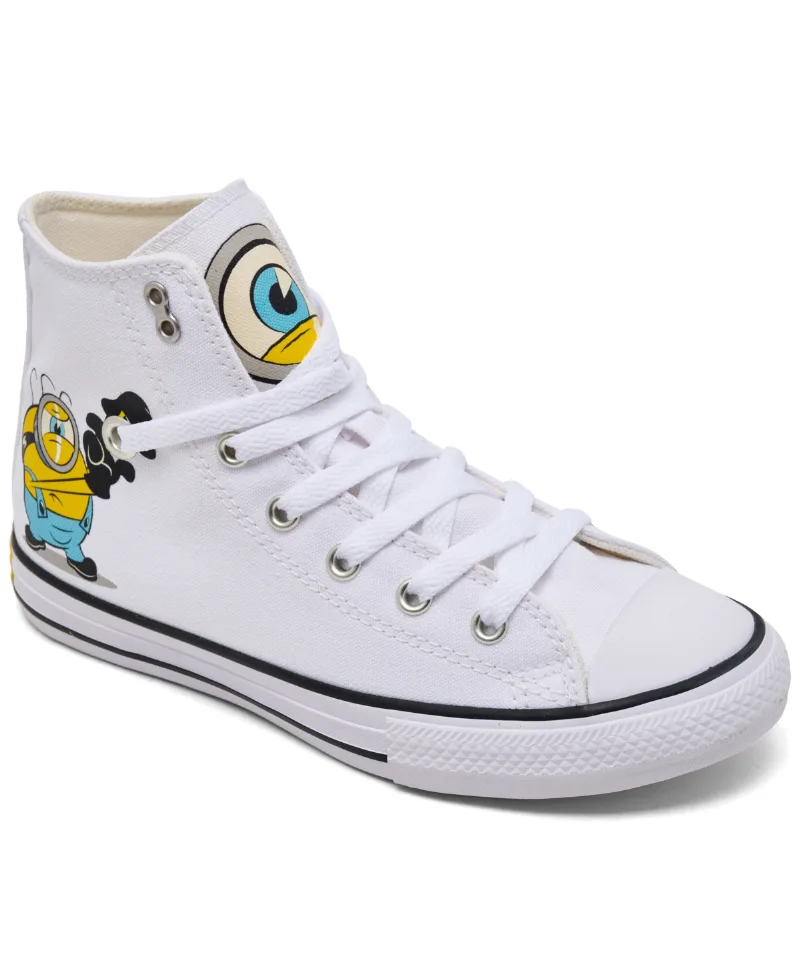 Converse Little Kids Chuck Taylor All Star High Top Minions Lifestyle Sneakers from Finish Line - White, Yellow