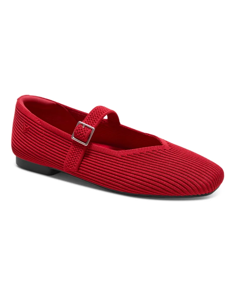 Vivaia Women's Margot Mary Jane Square-Toe Ballet Flats - Ruby red