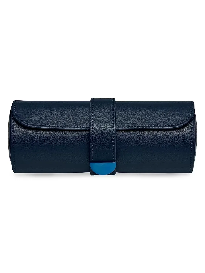 Wolf Earth Triple Watch Roll - Midnight Blue