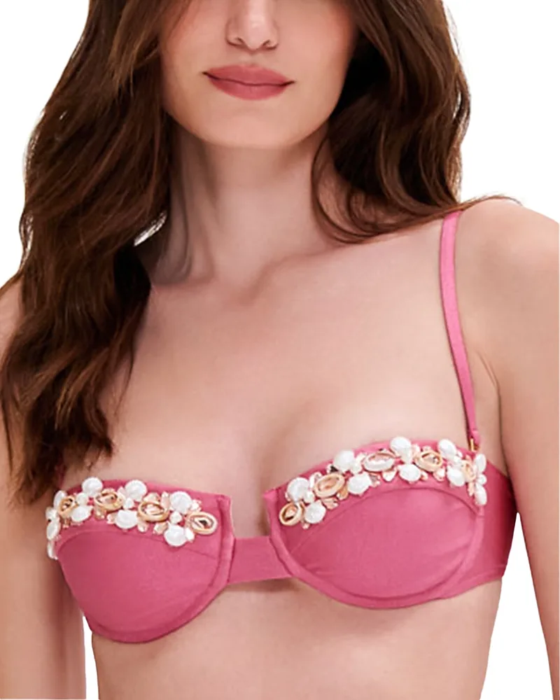 PatBO Seashell Embellished Bikini Top