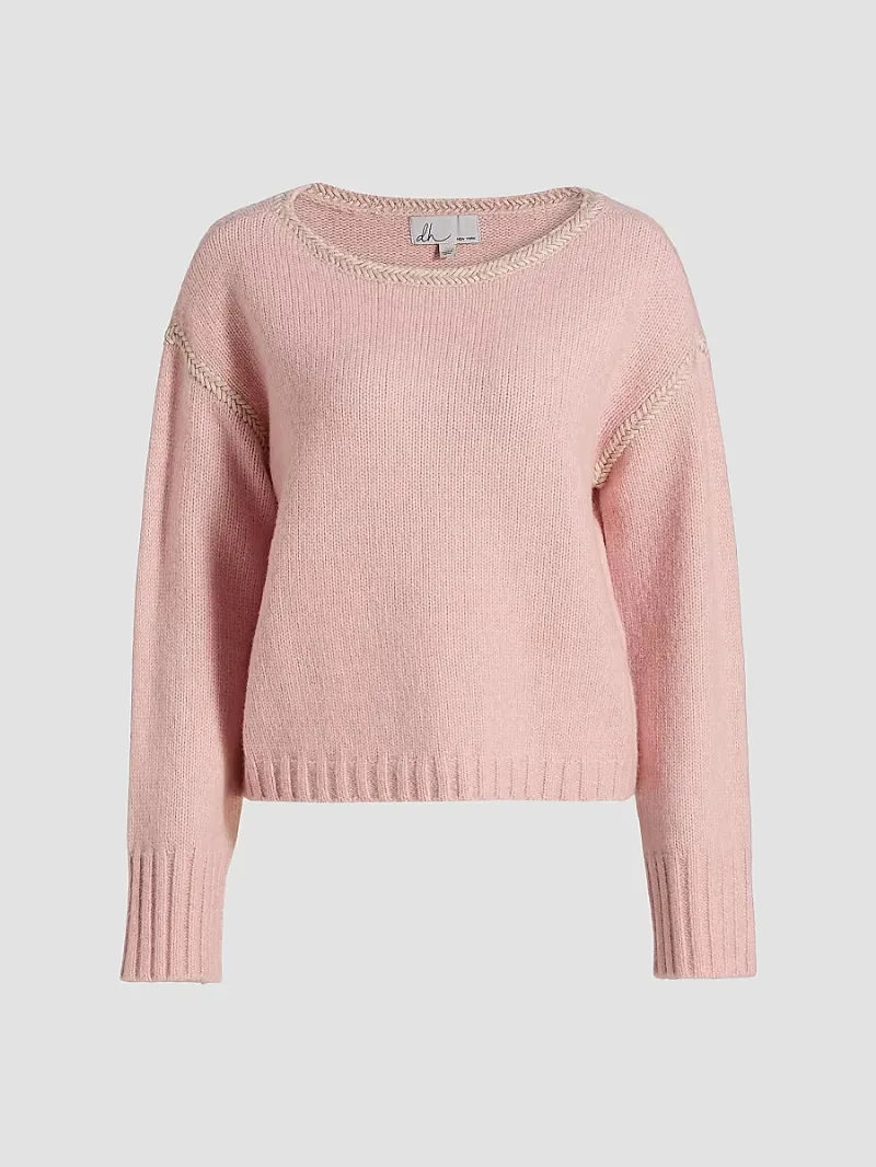 dh New York Women's Seraphina Dropped Shoulder Sweater - Petal Combo - Size Large