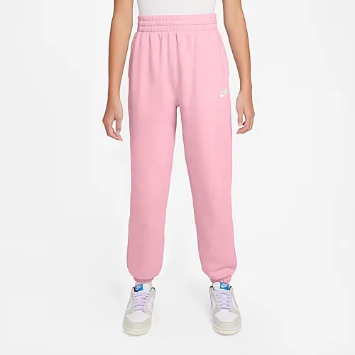 Nike Club Big Kid Girls Cuffed Loose Fit Fleece Jogger Pant, Medium, Pink