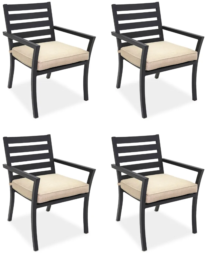 Astaire Outdoor 4-pc Dining Chair Bundle Set, Created for Macy's - Straw Natural