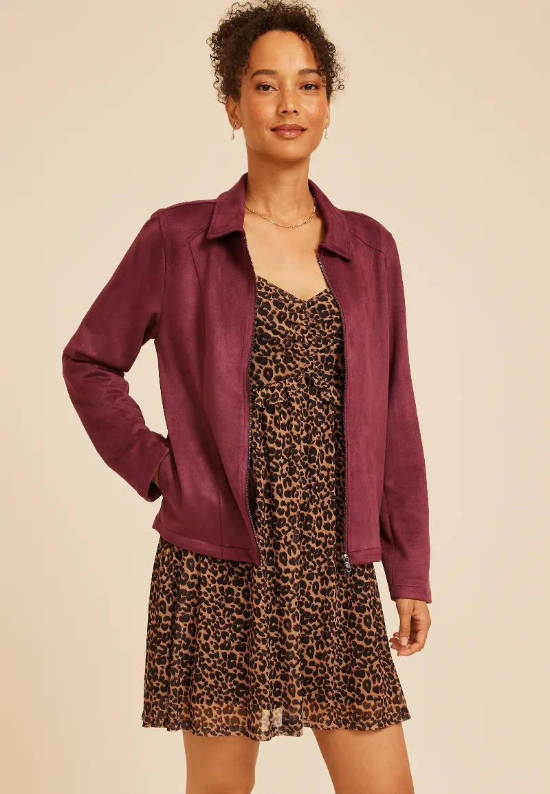 Maurices Women's Faux Suede Biker Jacket