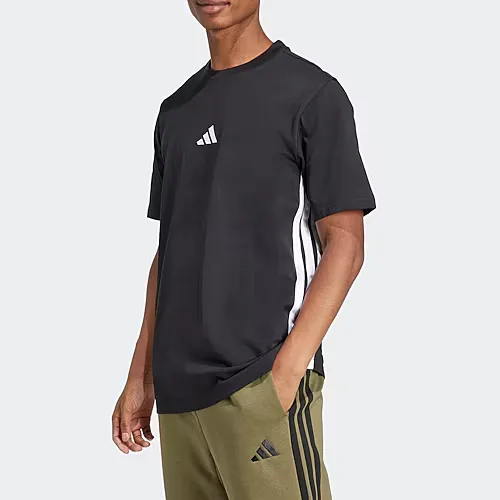 adidas Mens Crew Neck Short Sleeve Active T-Shirt, Large, Black