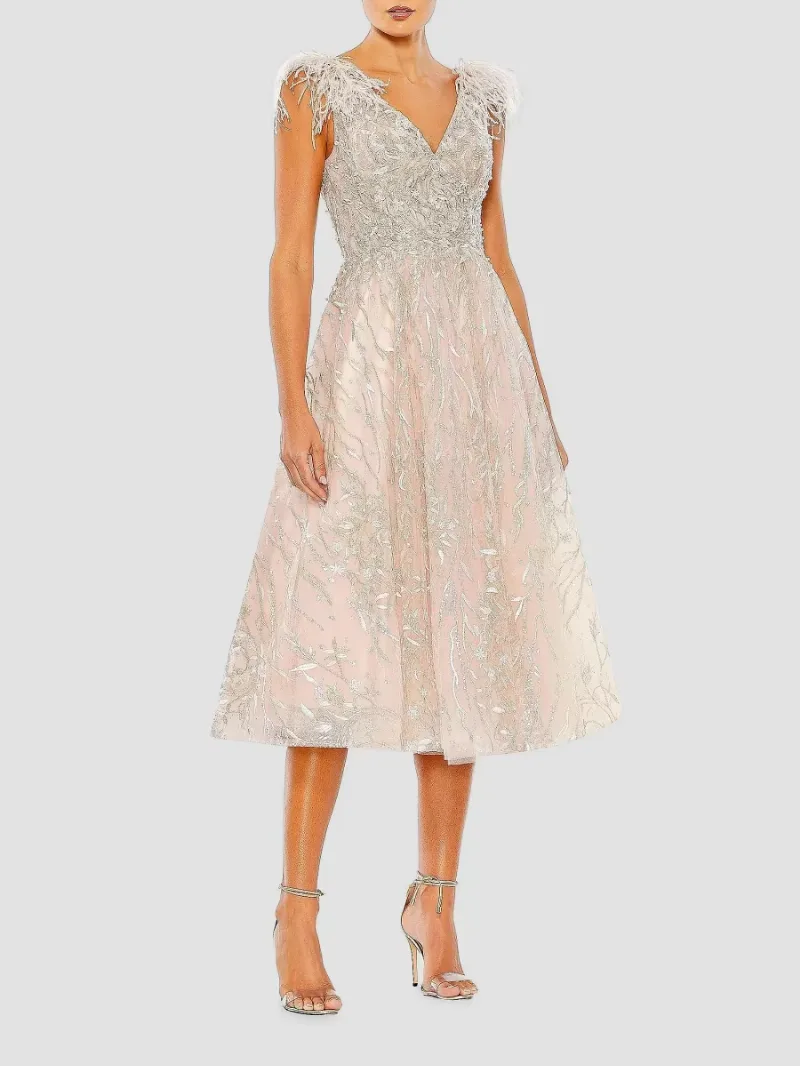 Mac Duggal Women's Cocktail Lace Fit & Flare Midi-Dress - Pink - Size 10