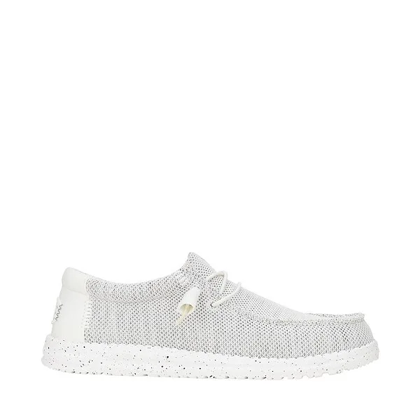 Mens HEYDUDE Wally Stretch Sox Slip-On Casual Shoe - Storm White