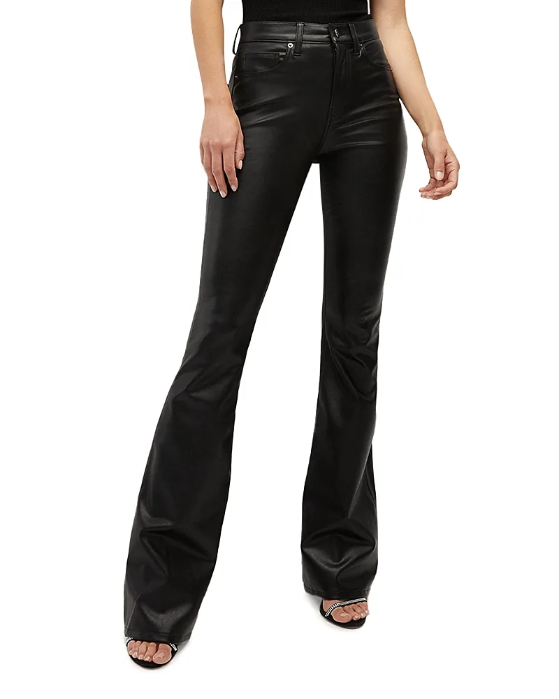 Veronica Beard Beverly Faux Leather High Rise Jeans in Black