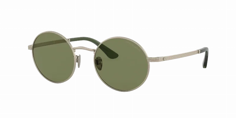 GIORGIO ARMANI Man Sunglasses AR6140  -  Frame color: Matte Pale Gold, Lens color: Green