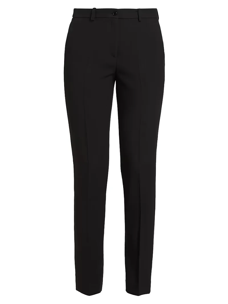 Women's Samantha Pleated Straight-Leg Pants - Black - Size 10
