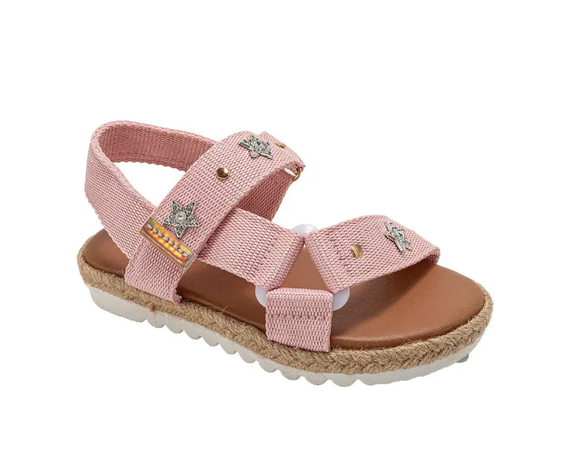 Bebe Little Girls Sport Fashion Sandals Comfortable Shoes with Playful Charms - Pink