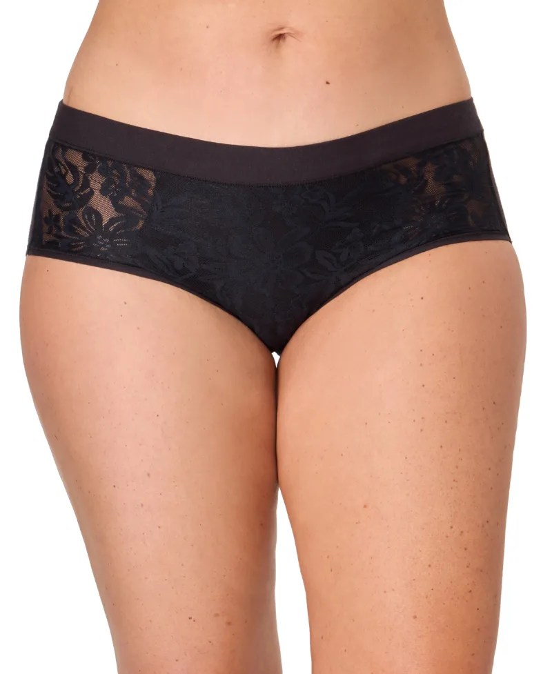 Bali Women's Breathe Lace Hipster Underwear - Black