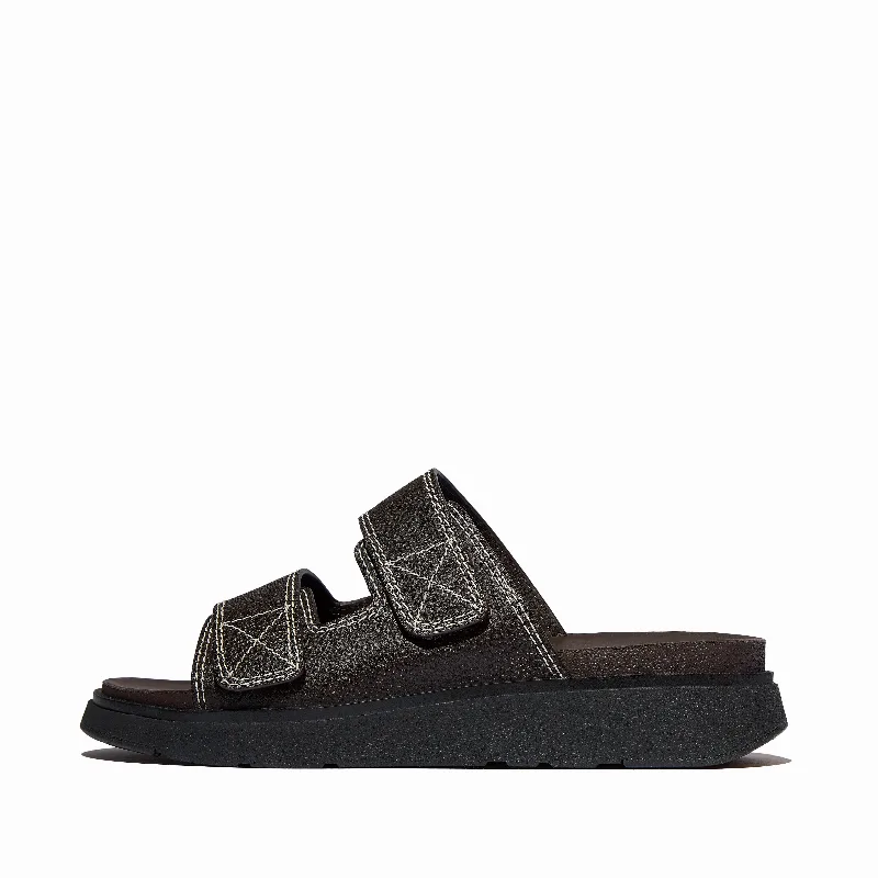 GEN-FF Mens Two-Bar Leather Slides