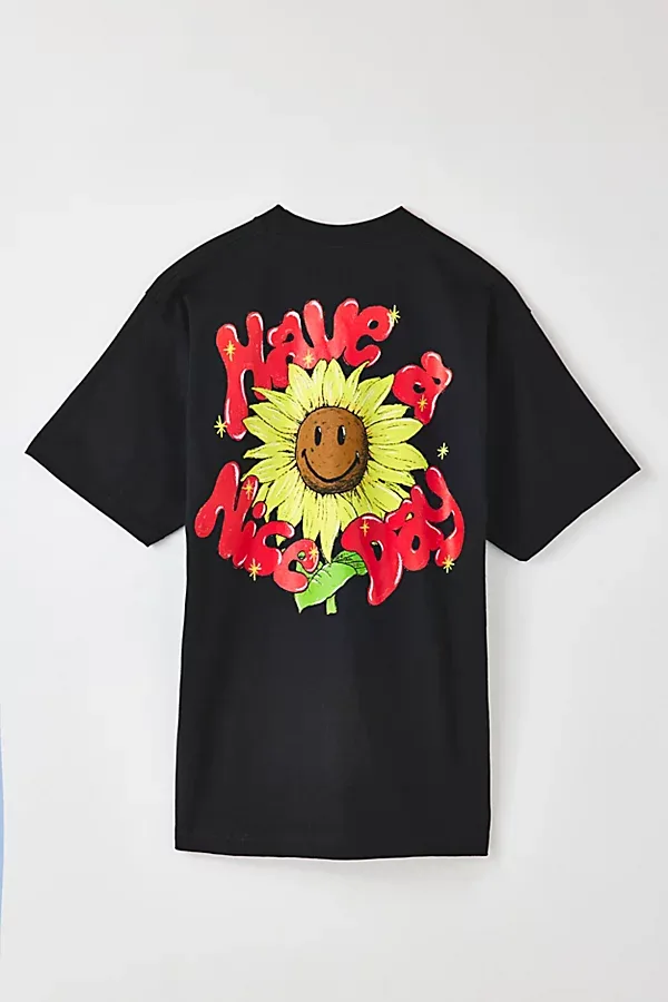 Market Studios Sunflower Graphic Tee in Black, Men's at Urban Outfitters