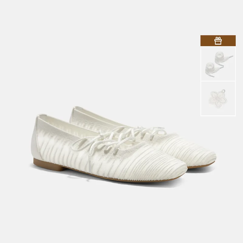 VIVAIA Square-Toe Lace-Up Mary Janes (Miley)|WHITE|US 11