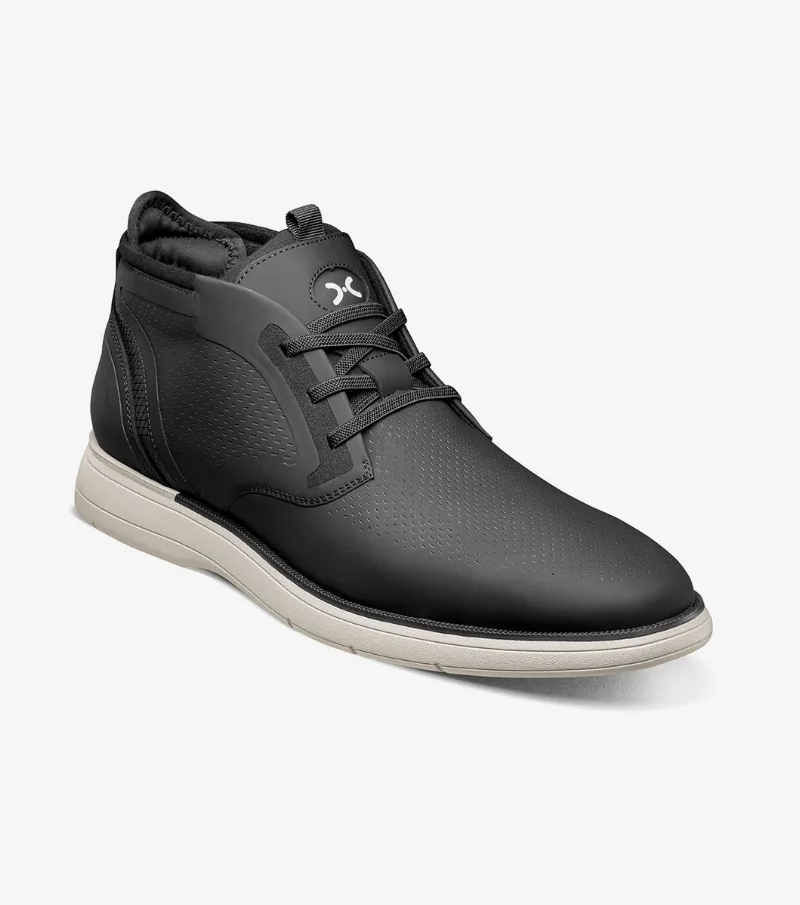 Stacy Adams Shoes Eastmont Plain Toe Elastic Lace Chukka Boot Black Size 9.5