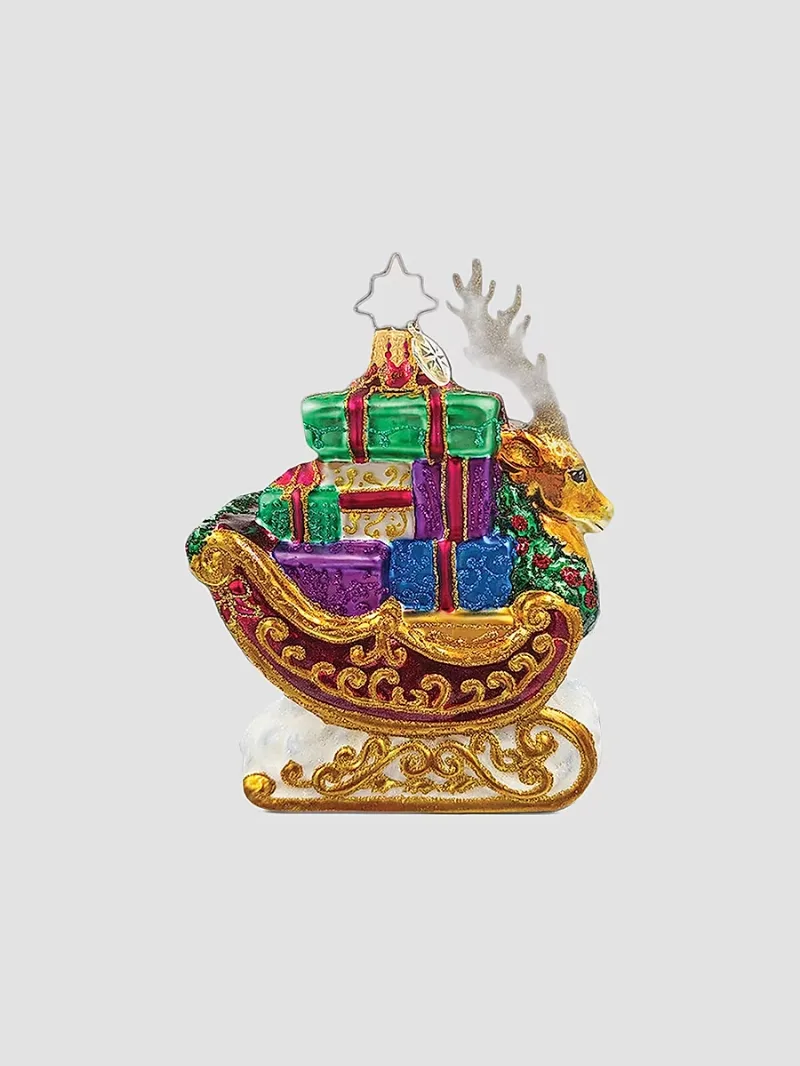 Christopher Radko The Noble Sleighride Glass Ornament