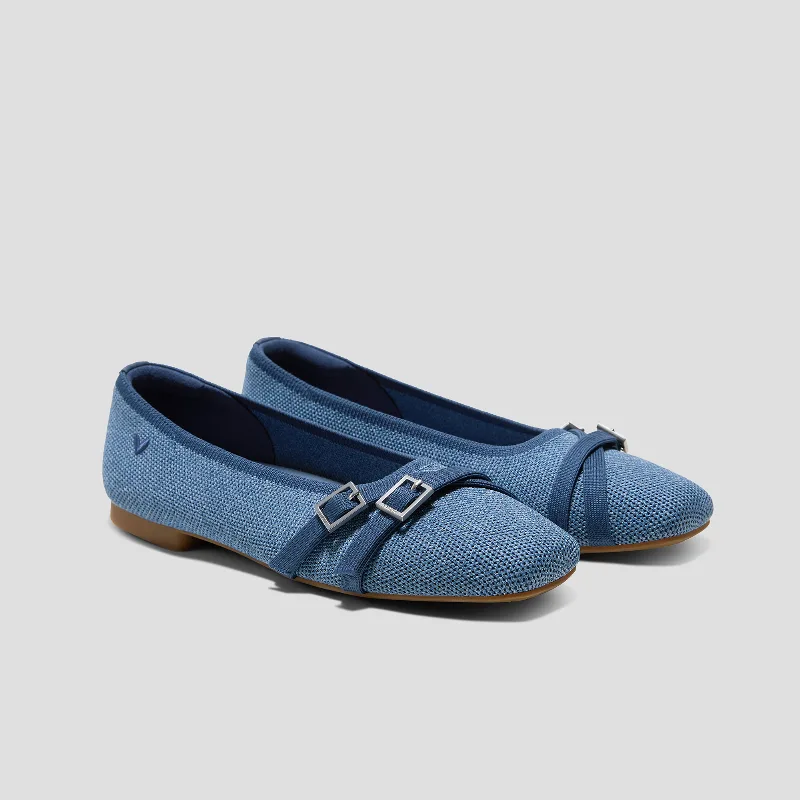 VIVAIA Square-Toe Margot Crisscross Flats (Marah)|DENIM & VINTAGE|US 5