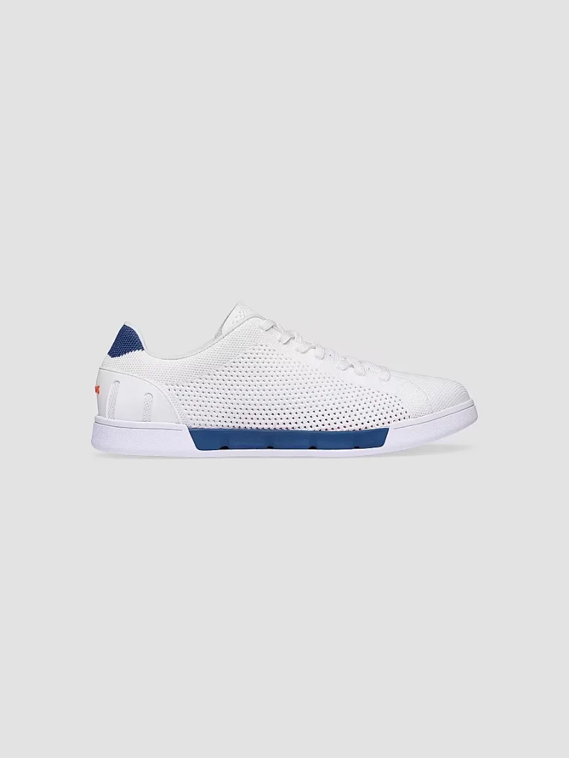 Swims Men's Breeze Tennis Knit Low-Top Sneakers - White Ensign Blue - Size 13