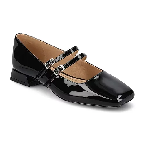 Journee Collection Gredah Womens Square Closed Toe Mary Jane Shoes, 7 1/2 Wide, Black