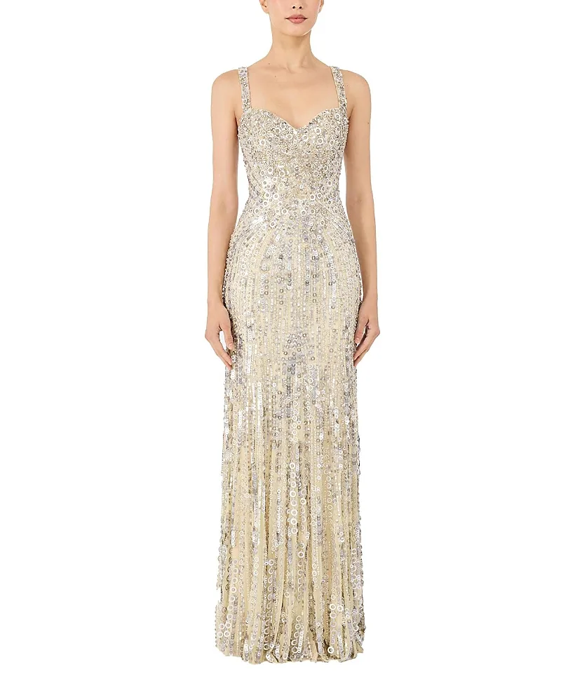 Jenny Packham Da Vinci Sequin-Embellished Dress