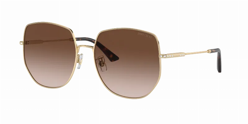 JIMMY CHOO Woman Sunglasses JC4006BD  -  Frame color: Pale Gold, Lens color: Gradient Brown