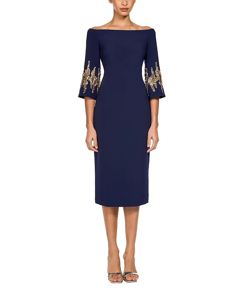 Jenny Packham Aster Sequin-Embellished Midi Dress