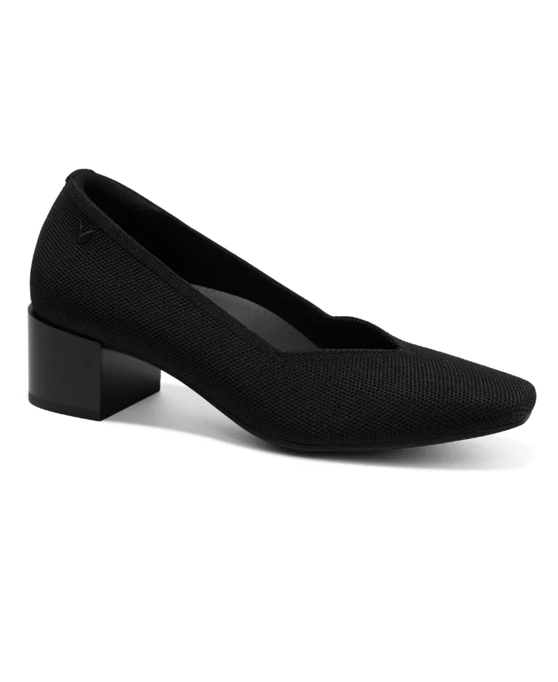 Vivaia Megan Square-Toe Stress Free Chunky Heels - Black