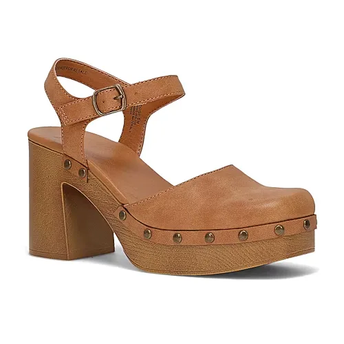 Frye and Co. Francoise Womens Round Closed Toe Clogs, 7 1/2 Medium, Brown