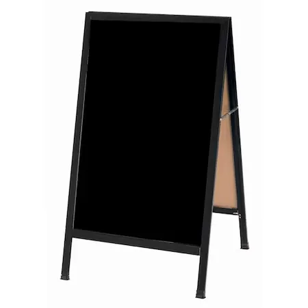 A-Frame Sidewalk Board, Black Acrylic Board and a Black Aluminum Frame, 42''Hx24''W