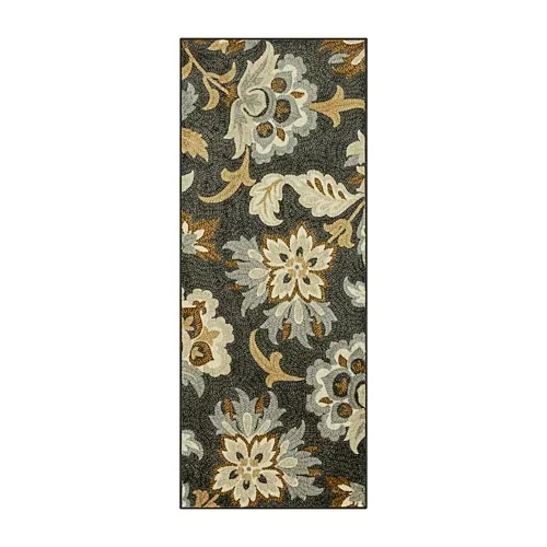 Maples Jacobean Floral Indoor Rectangular Runner, One Size, Gray