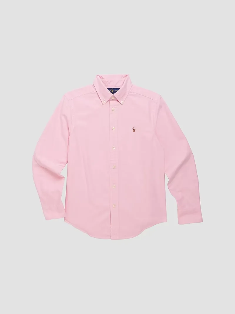 Polo Ralph Lauren Boy's Little Boy's & Boy's Cotton Oxford Sport Shirt - New Rose - Size 14