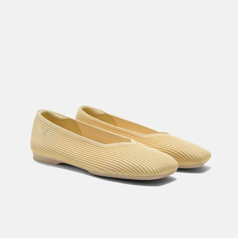 VIVAIA Square-Toe Margot V-Cut Flats (Margot 3.0)|BUTTER YELLOW|US 5