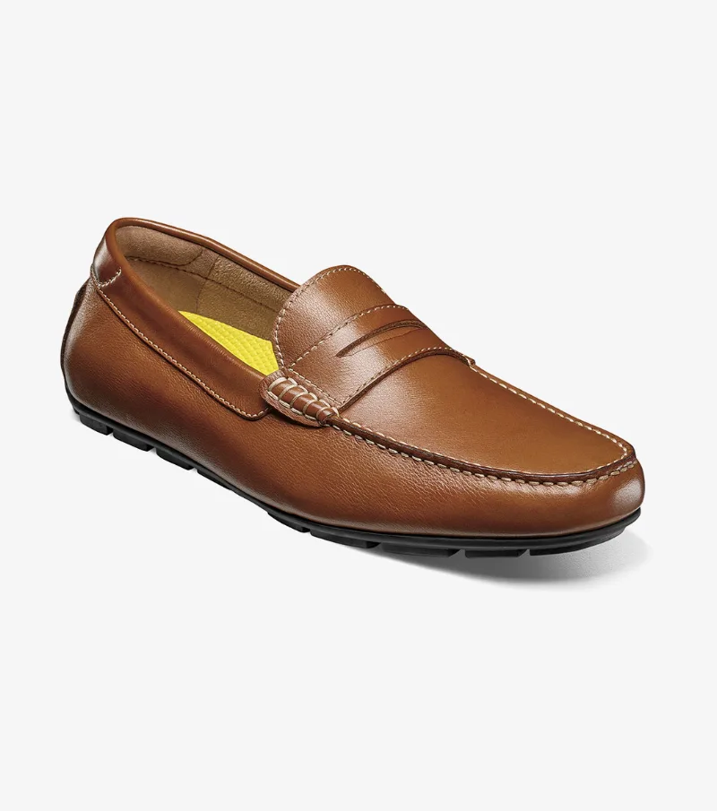 Florsheim Shoes Motor Smooth Moc Toe Penny Driver Cognac Size 7