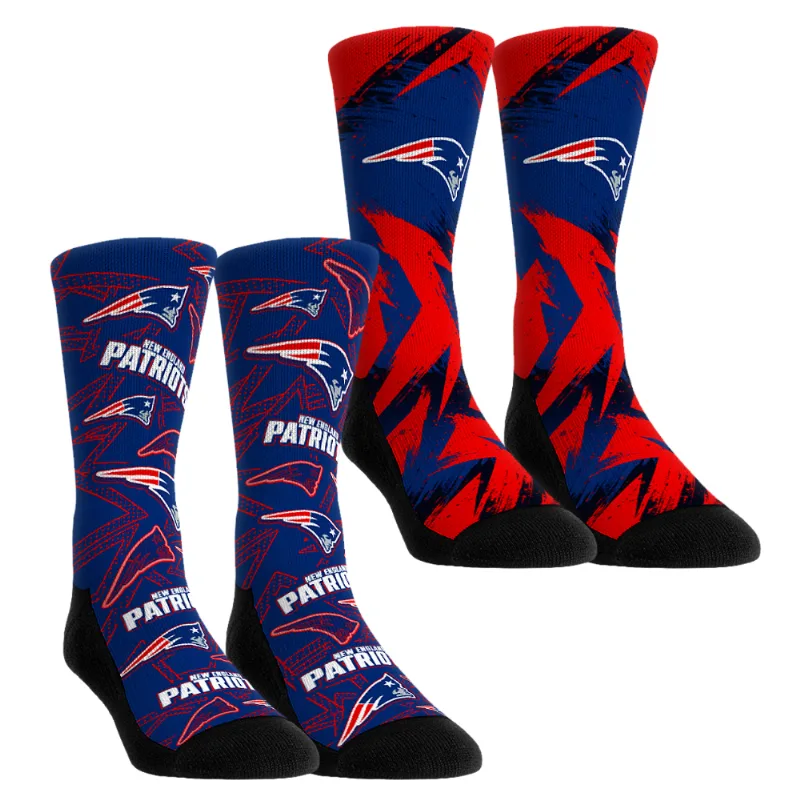 Unisex Rock Em Socks   New England Patriots Gameday Two-Pack Crew Socks Set