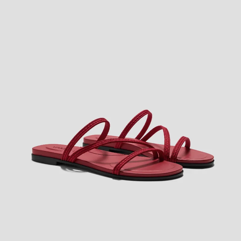 VIVAIA Round-Toe Flip-Flops (Carla)|RUBY RED RUSTIC CABLE|US 9