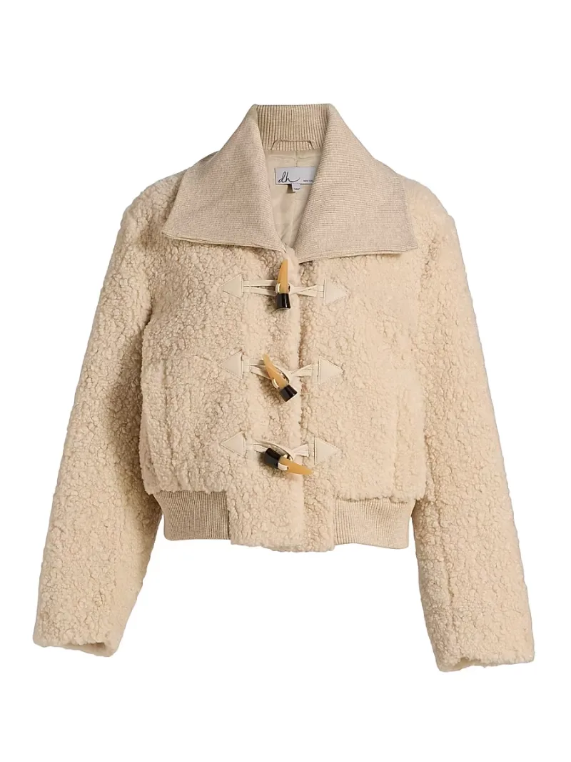 Women's Noah Faux Shearling Jacket - Ivory - Size XS