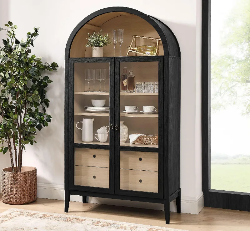 Ashley Modway Nolan Storage Cabinet, Black Oak